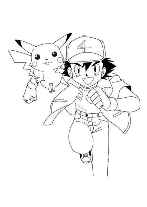 ash and pikachu coloring pages|Ash And Pikachu – Coloring Pages and Books in PDF